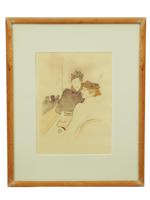 FRENCH WOMEN PORTRAIT LITHOGRAPH BY TOULOUSE LAUTREC