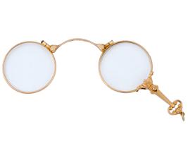 RUSSIAN 56K YELLOW GOLD OPERA GLASSES LORGNETTE