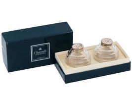 CHRISTOFLE STERLING GLASS SALT AND PEPPER SHAKERS