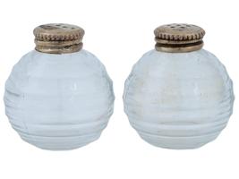 CHRISTOFLE STERLING GLASS SALT AND PEPPER SHAKERS