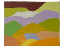 ABSTRACT ARAB LEBANESE OIL PAINTING BY ETEL ADNAN