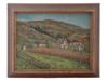 MARIE HULL AMERICAN VILLAGE LANDSCAPE OIL PAINTING PIC-0