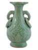 RARE CHINESE LONGQUAN CELADON RING HANDLED VASE PIC-3