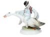 HEREND HUNGARY PORCELAIN FIGURINE OF A GOOSE HERD PIC-0