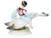 HEREND HUNGARY PORCELAIN FIGURINE OF A GOOSE HERD PIC-3