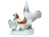 HUNGARIAN ZSOLNAY GLAZED PORCELAIN CHICKEN FIGURE PIC-1