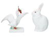 HEREND HUNGARY PORCELAIN FIGURES RABBIT AND GOOSE PIC-1