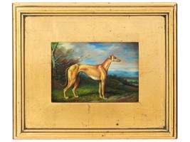 AMERICAN OIL PAINTING OF A DOG BY WILLIAM MONINET