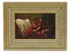 ANTIQUE 19TH C OIL PAINTING OF A MONKEY WITH LUTE PIC-0