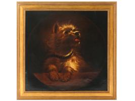 TERRIER DOG PORTRAIT OIL PAINTING AFTER THOMAS EARL