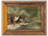 ANTIQUE DUTCH SCHOOL OIL PAINTING SIGNED BY ARTIST PIC-0