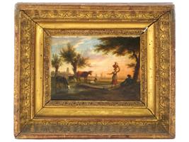 FRANS SWAGERS ANTIQUE DUTCH LANDSCAPE OIL PAINTING