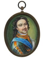 RUSSIAN MINIATURE PAINTING PETER THE GREAT SIGNED