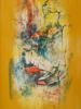 VIETNAMESE COLOR LITHOGRAPH ON SILK BY HOI LEBADANG PIC-1