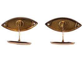 ANTIQUE RUSSIAN 14K GOLD AND DIAMONDS CUFFLINKS