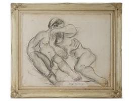MEXICAN NUDE FIGURES DRAWING BY DIEGO RIVERA