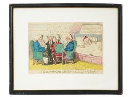 ANTIQUE DOCTORS COLOR ETCHING AFTER GEORGE WOODWARD