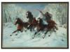 RUSSIAN WINTER HORSES OIL PAINTING BY WICTOR ORLOW PIC-0