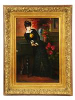 FRENCH LADY PORTRAIT OIL PAINTING AFTER LEON TANZI