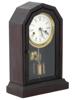 ANTIQUE MAHOGANY WOOD MANTEL CLOCK WITH PENDULUM PIC-1