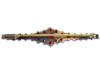 ANTIQUE VICTORIAN 14K GOLD AND GARNET BAR BROOCH PIC-3