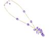 VINTAGE 10K YELLOW GOLD AMETHYST CHAIN NECKLACE PIC-1