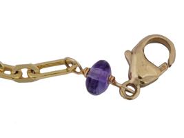 VINTAGE 10K YELLOW GOLD AMETHYST CHAIN NECKLACE