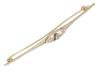 VINTAGE 10K YELLOW GOLD AND DIAMOND BAR BROOCH PIC-1