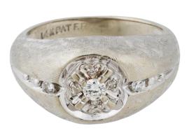 VINTAGE 14K WHITE GOLD DIAMOND RING