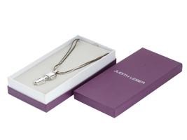 JUDITH LEIBER BAGUETTE CRYSTAL CHAIN PENDANT IOB