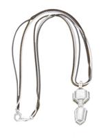 JUDITH LEIBER BAGUETTE CRYSTAL CHAIN PENDANT IOB