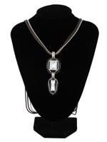 JUDITH LEIBER BAGUETTE CRYSTAL CHAIN PENDANT IOB