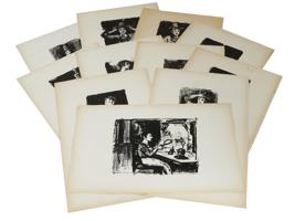 GROUP OF MIME PORTRAIT LITHOGRAPHS BY ARBIT BLATAS