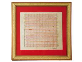 AGNES MARTIN ABSTRACT AMERICAN MIXED MEDIA PAINTING