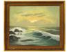 VINTAGE OIL SEASCAPE PAINTING BY J HATTUM PIC-0