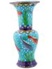 ANTIQUE CHINESE QING CLOISONNE ENAMEL FISH VASE PIC-1