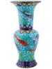 ANTIQUE CHINESE QING CLOISONNE ENAMEL FISH VASE PIC-2