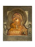 ANTIQUE 18TH C RUSSIAN ICON MOTHER OF GOD DNEPROVSKAYA