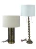 VINTAGE FAUX BAMBOO AND PIERCED FLORAL TABLE LAMPS PIC-0