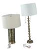 VINTAGE FAUX BAMBOO AND PIERCED FLORAL TABLE LAMPS PIC-2