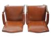 PAIR OF VINTAGE WOODEN ARMCHAIRS IN LEATHER PIC-4