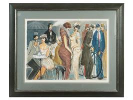 PARISIAN CAFE AP SERIGRAPH PRINT BY ISAAC MAIMON