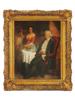 ANTIQUE BELGIAN GENRE PAINTING BY HENRI HANNETON PIC-0