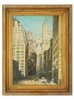 ATTR TO ANNA RICHARDS BREWSTER NY CITYSCAPE PAINTING