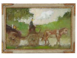 1940S AMERICAN IMPRESSIONIST LANDSCAPE OIL PAINTING