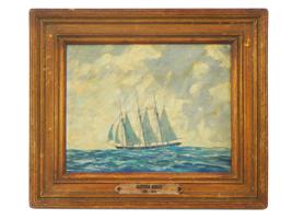 AMERICAN SEASCAPE PAINTING BY CLIFFORD W. ASHLEY