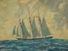 AMERICAN SEASCAPE PAINTING BY CLIFFORD W. ASHLEY PIC-1