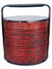 ANTIQUE CHINESE QING RED LACQUER WEDDING BASKET PIC-3