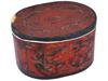 ANTIQUE CHINESE QING RED LACQUER LIDDED HAT BOX PIC-0