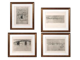 LOT OF ANTIQUE VIEWS ETCHINGS BY JAMES MC WHISTLER